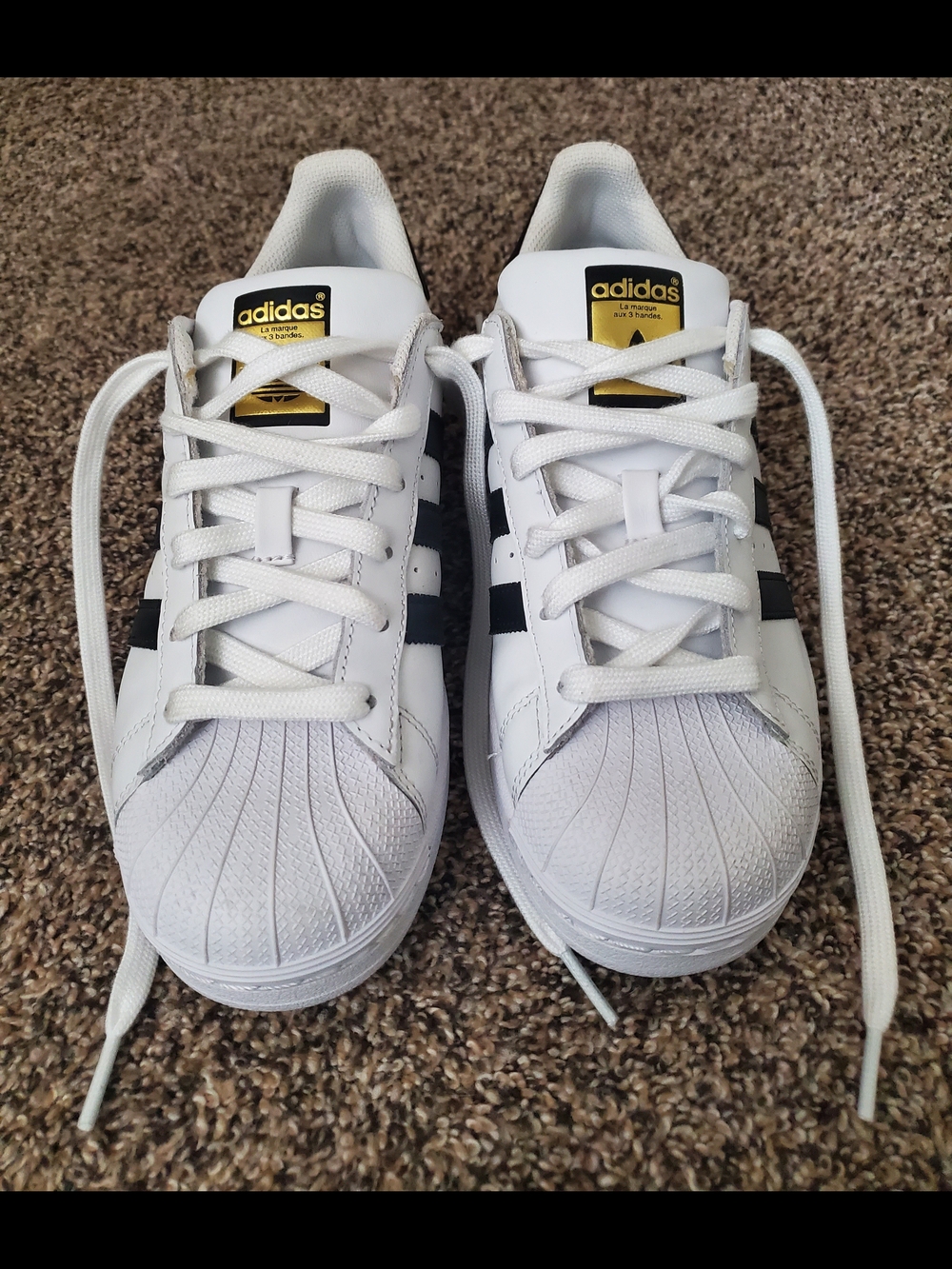 Adidas Superstar- White & Black Classic Shell-Toe Sneakers